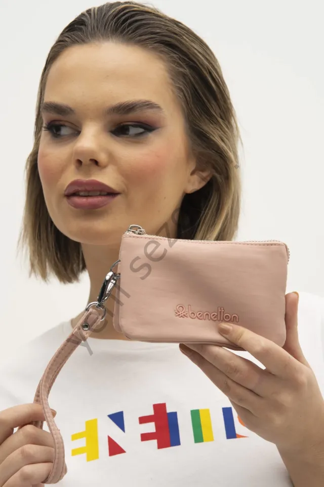 benetton bnt1255 kadın saten kumaş el cüzdanı