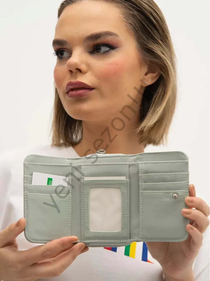 benetton bnt1210 kadın saten kumaş cüzdan